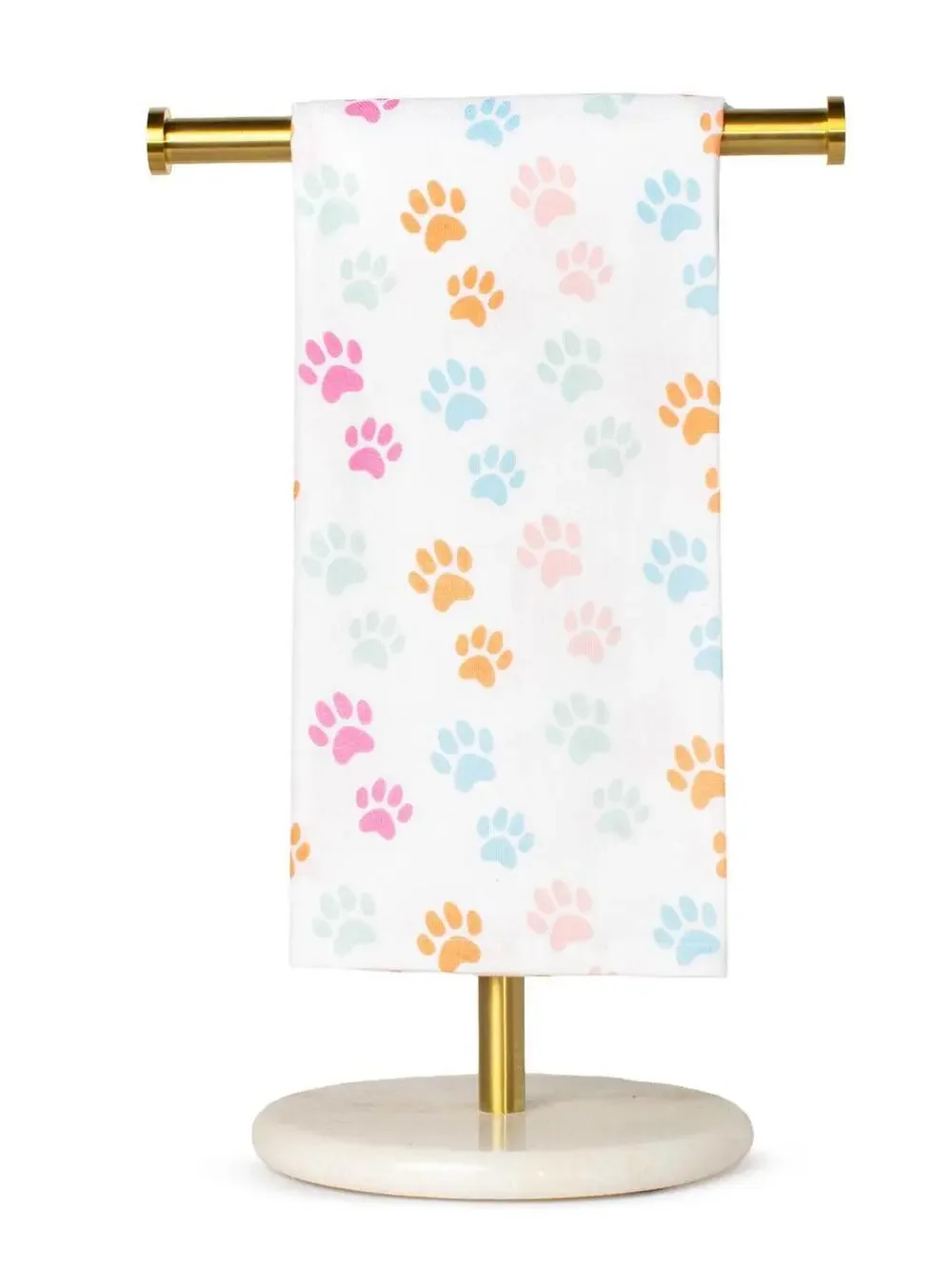 Dog Paw Hand Towel White/Multi 20x28